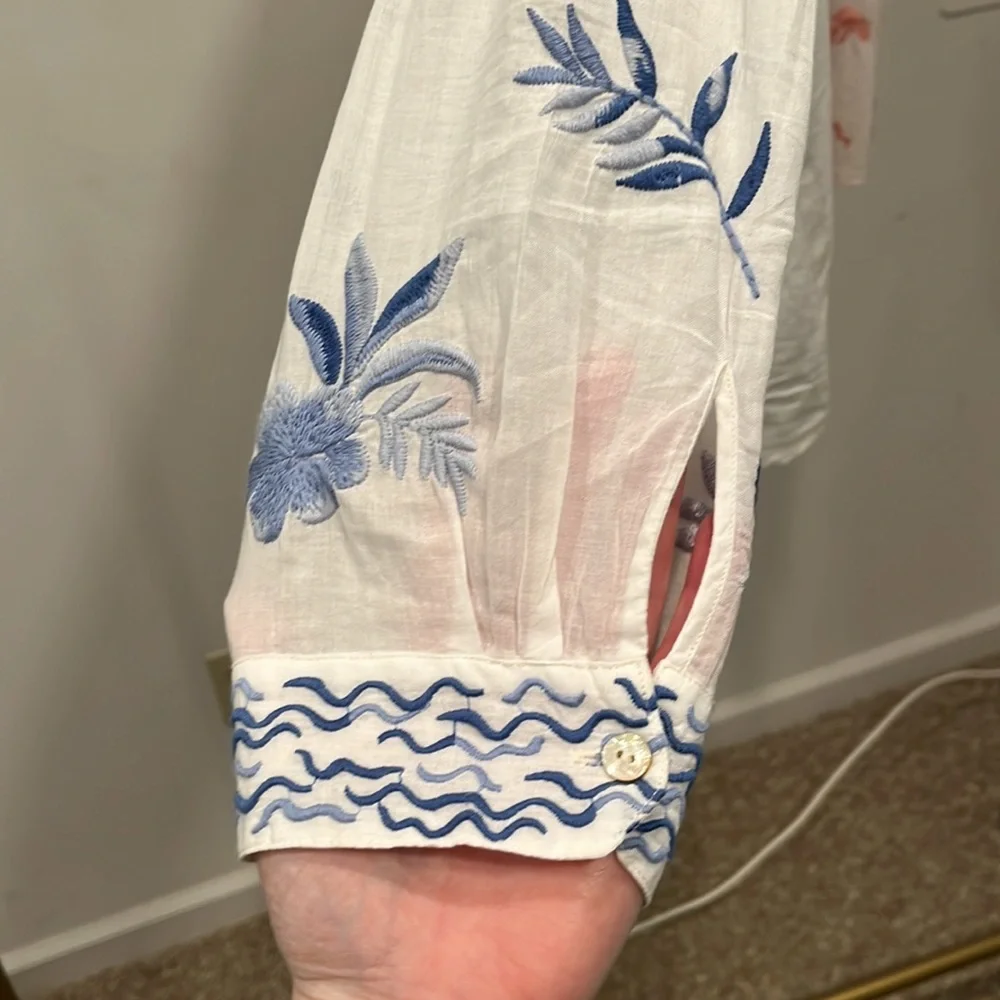 Johnny Was Button down embroidered shirt size XL - Picture 3 of 7